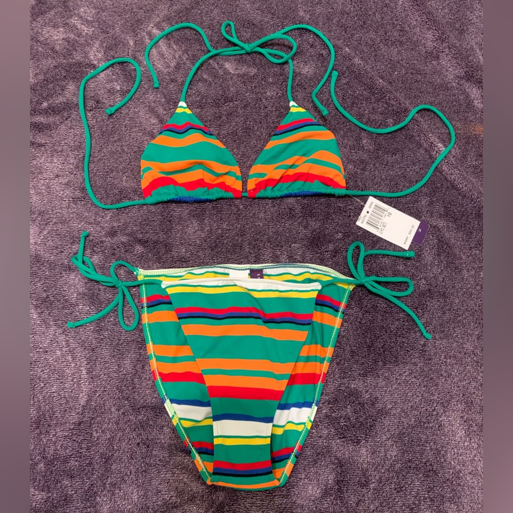 Ralph lauren striped bikini set NWT
